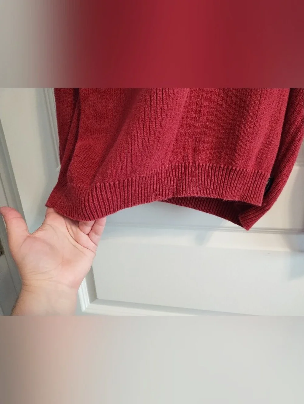Vintage American Eagle Men's Red Striped Crewneck Sweater Size Medium